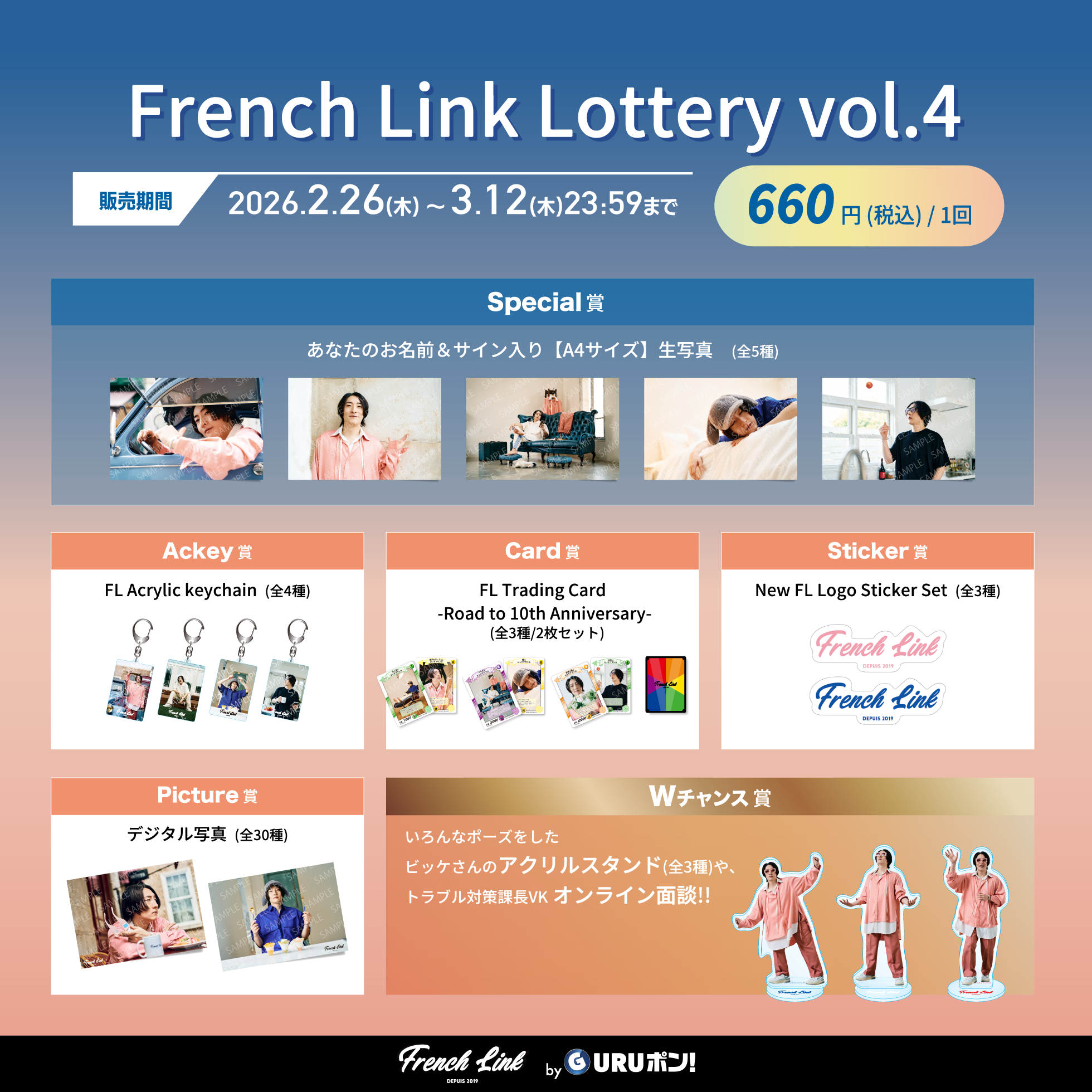 オンラインくじ「GURUポン！」＜French Link Lottery vol.4＞決定